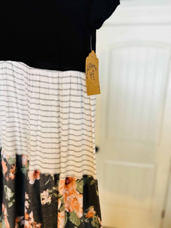 Black/striped/floral dress - Image 2