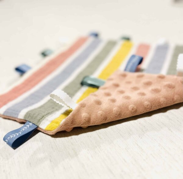 Pink/yellow/blue/green tag lovey - Image 2