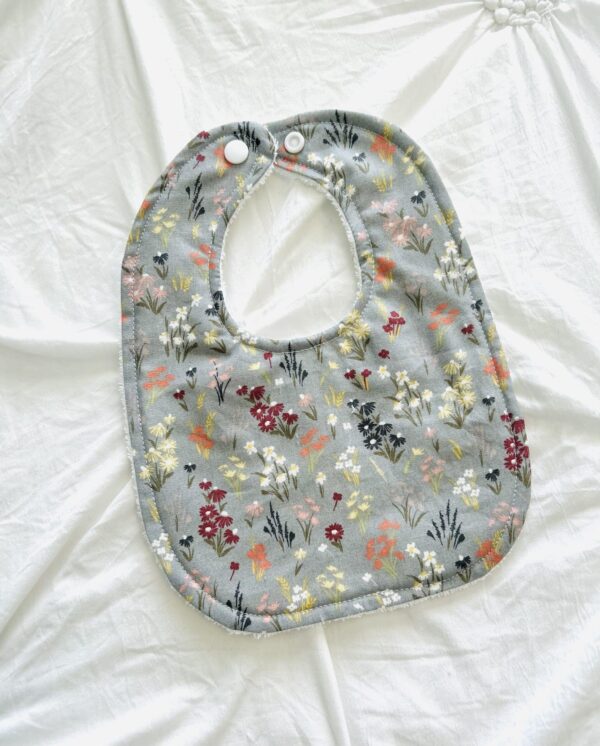 Gray/floral bib