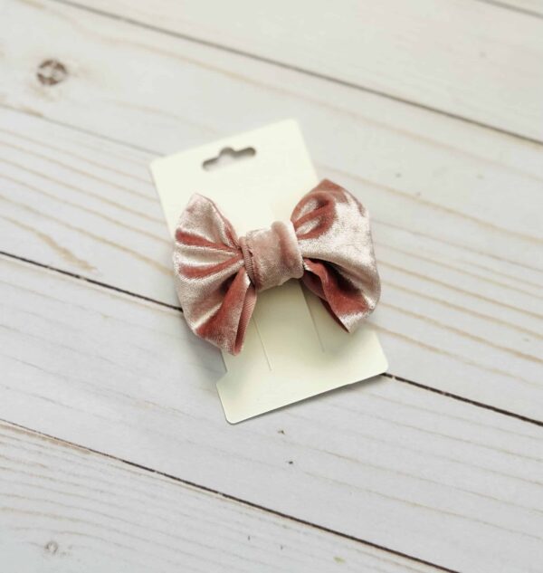 Pink velvet bow