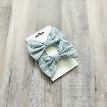 Blue floral matching bows