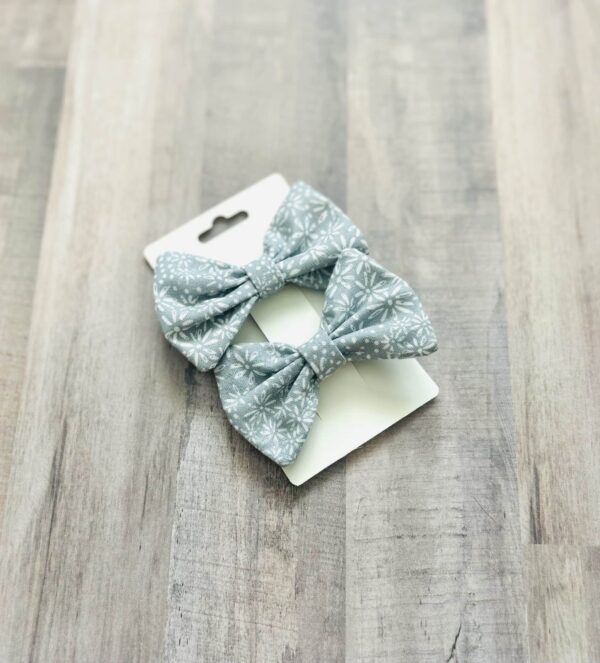 Blue floral matching bows