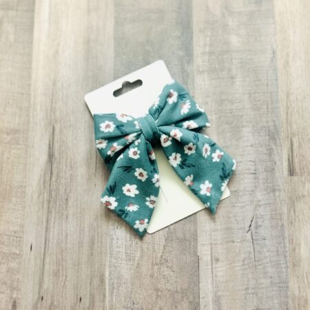Blue floral sailor bow