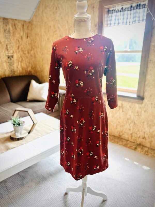 Burnt orange floral dress