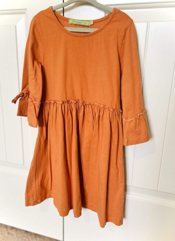 Orange ruffle dress
