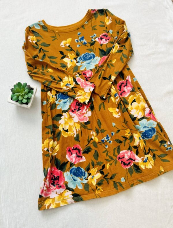 Burnt orange floral dress
