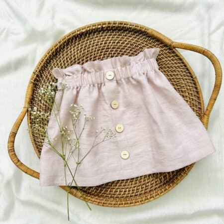 Light pink paper bag skirt