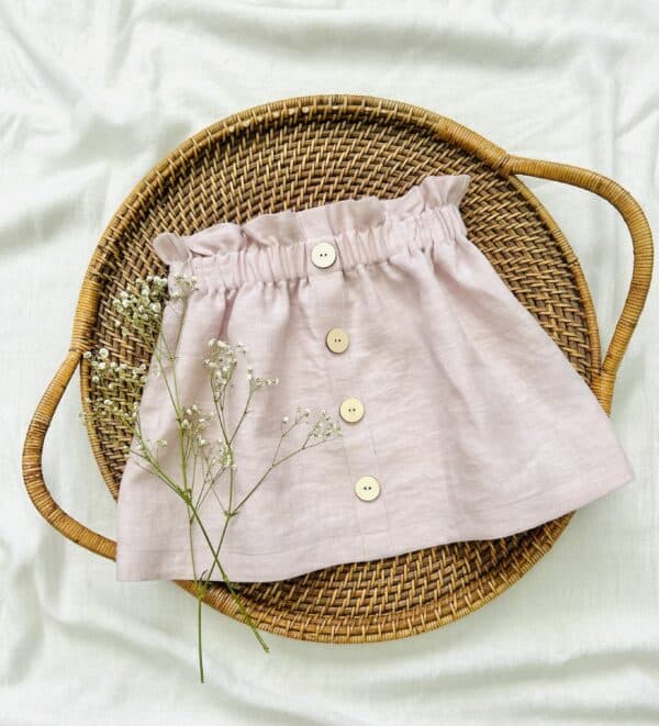 Light pink paper bag skirt