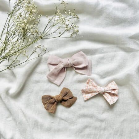Pink/brown/floral bow set