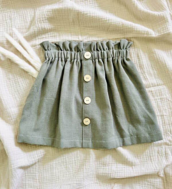 Sage green paper bag skirt