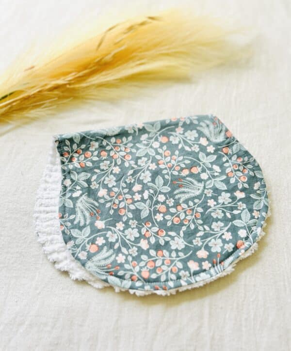 Blue/ floral strawberry burp cloth